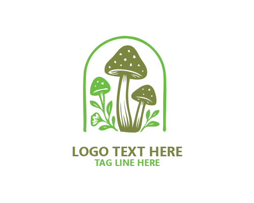 Mushroom Playful Fantasy Badge Logo