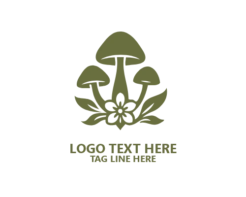 Mushroom Playful Modern Botanical Logo