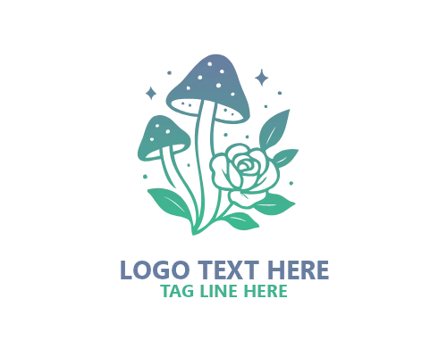 Mushroom Playful Modern Cartoon Logo