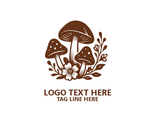 Mushroom Playful Modern Logo