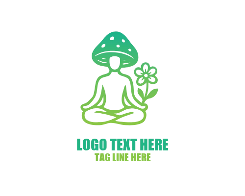 Mushroom Simple Emblem Logo