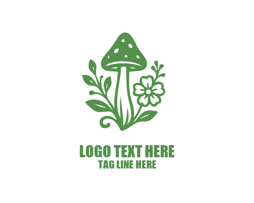Mushroom Vintage Herbal Logo