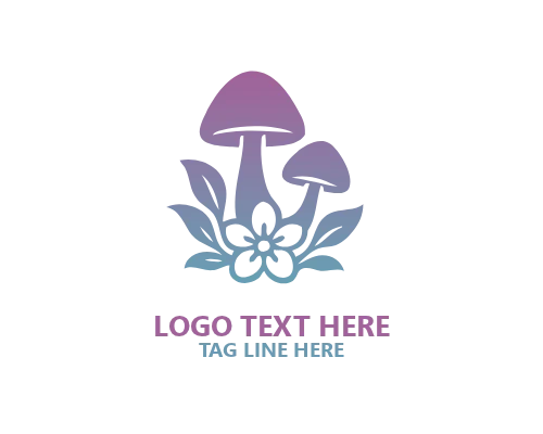Mushroom Vintage Nature Badge Logo