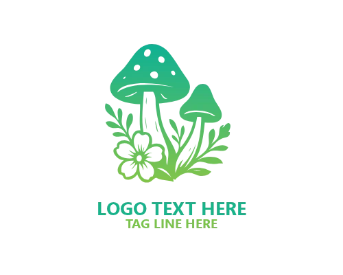 Mushroom Vintage Playful Badge Logo