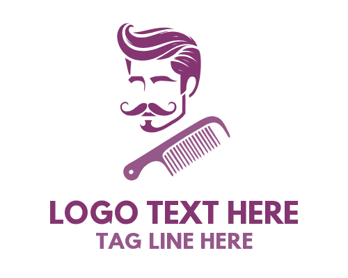 Mustache Circle Barber Logo