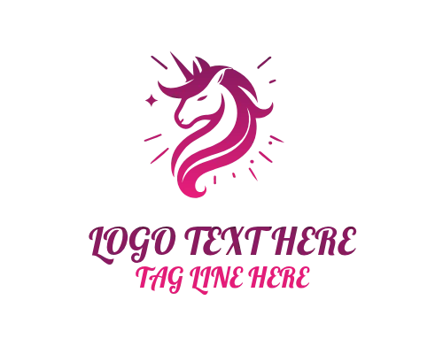 Mystic Unicorn Head Logo
