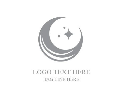 Mystical Crescent Moon Symbol Logo for Spiritual Brands