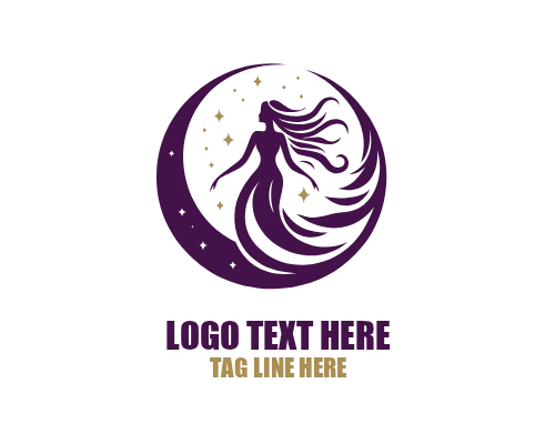 Mystical Moon Woman Logo