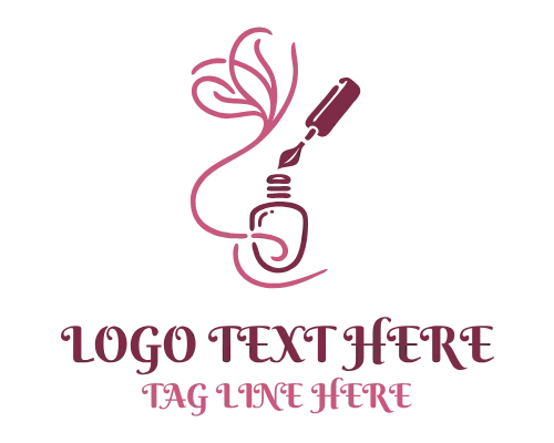 Nail Polish Drip Style Creative Logo
