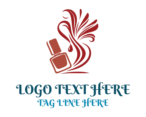 Nail Polish Heart Brush Logo Design