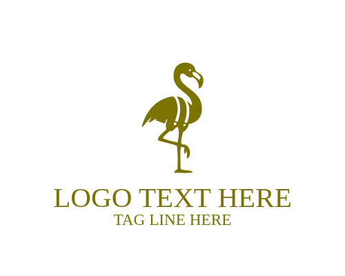 Naive Art Flamingo Vintage Logo