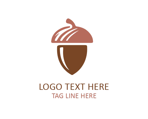 Natural Acorn Flat Logo for Eco and Organic Brands