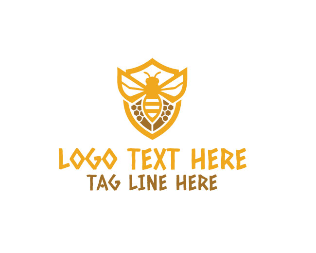 Natural Bee Shield Logo logo template preview