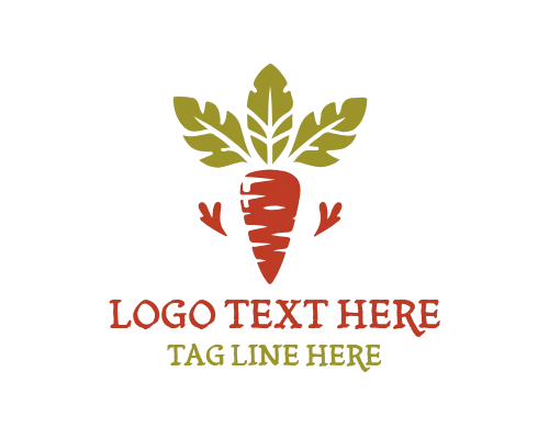 Natural Carrot Organic Vegetable Logo