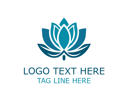 Natural Circle Lotus Floral Logo for Organic Beauty Branding