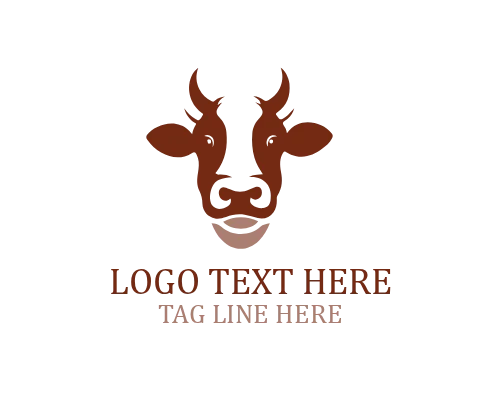 Natural Cow Logo for Organic Dairy and Farm Branding