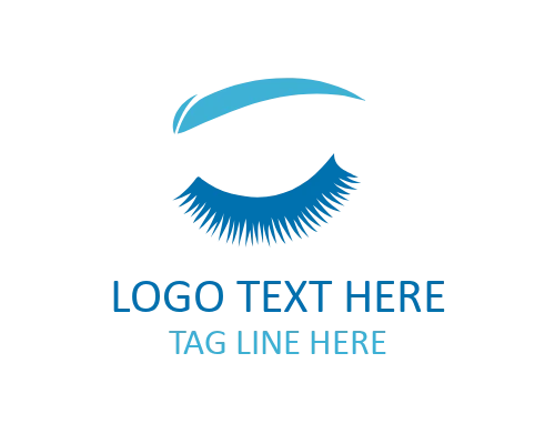 Natural Eye Lash Beauty Icon Logo