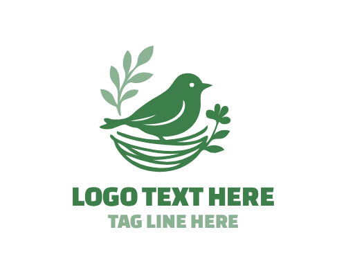 Natural Flow Nest Bird Logo