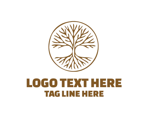 Natural Flow Tree Roots Logo