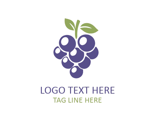 Natural Grapes Fruit Logo Design