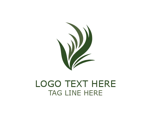  Natural Grass Blade Logo