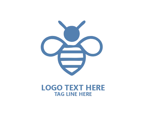 Natural Honey Bee Icon Logo