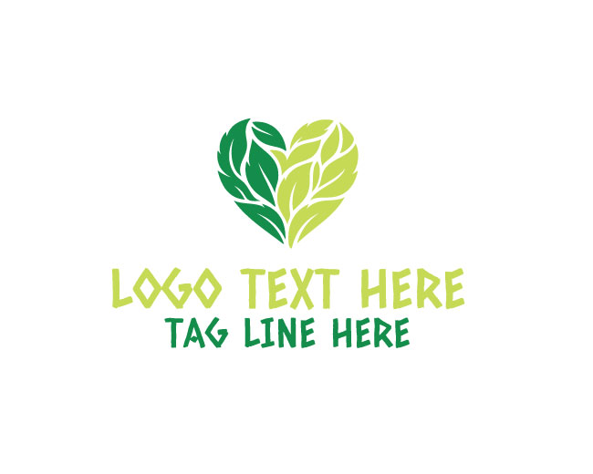 Natural Leaf Eco Love Logo logo template preview