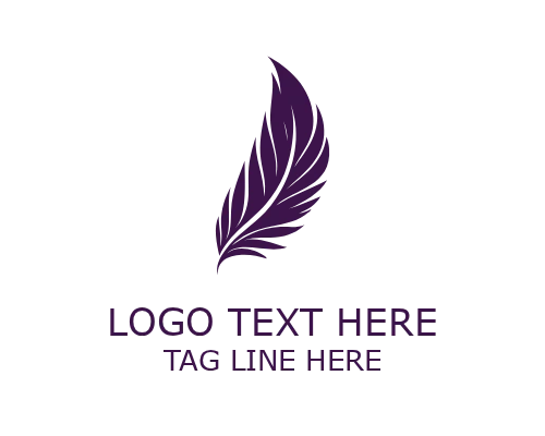 Natural Minimalist Feather Logo for Organic Branding