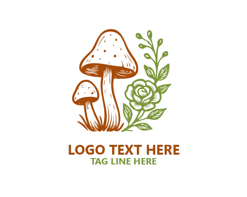 Natural Mushroom Icon Logo