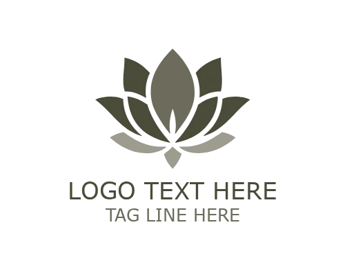 Natural Outline Lotus Floral Logo for Organic Beauty Branding
