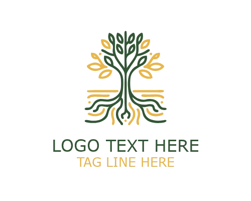 Natural Tree Monoline Symbol Logo for Eco Branding