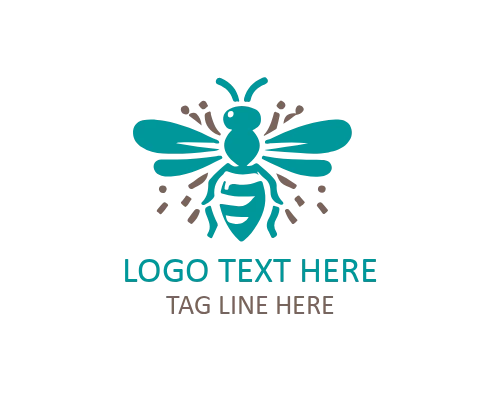 Nature Bee Symbol Logo for Organic Packaging