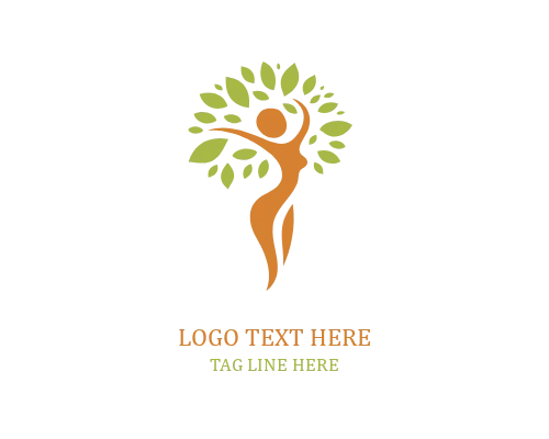 Nature Embrace Woman Tree Logo