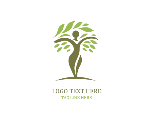 Nature Flow Woman Tree Logo