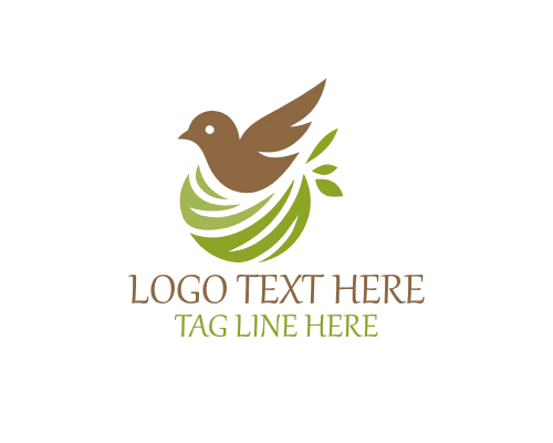 Nature Haven Nesting Bird Logo for Eco and Wildlife Branding