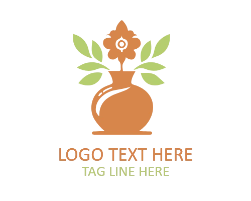 Nature Inspired Flower Vase Logo