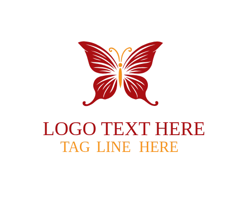 Nature Inspired Linear Floral Butterfly Logo