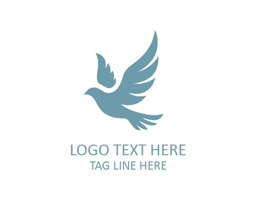 Nature Leaf Flying Bird Logo