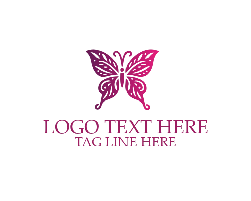 Nature Luxury Linear Floral Butterfly Logo