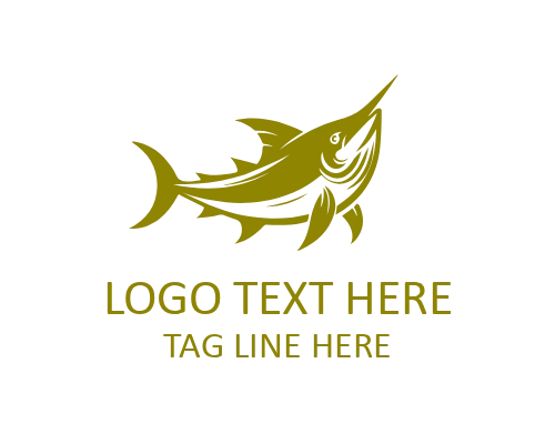 Nautical Badge Marlin Fish Logo for Marine Branding
