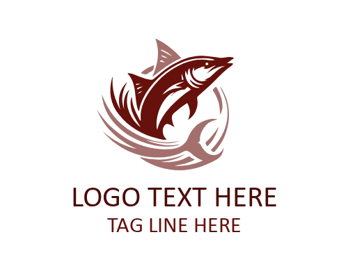 Nautical Marlin Fish Logo for Marine Branding