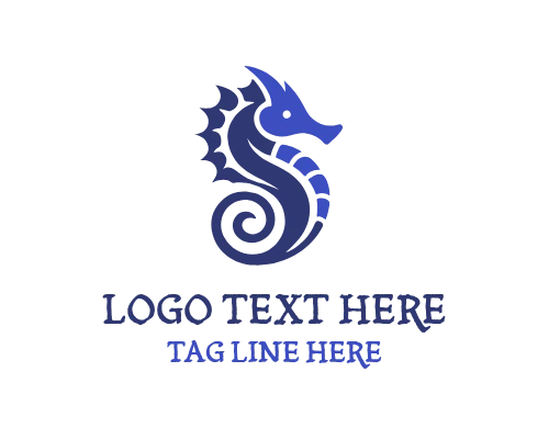 Nautical Rope Sea Horse Logo