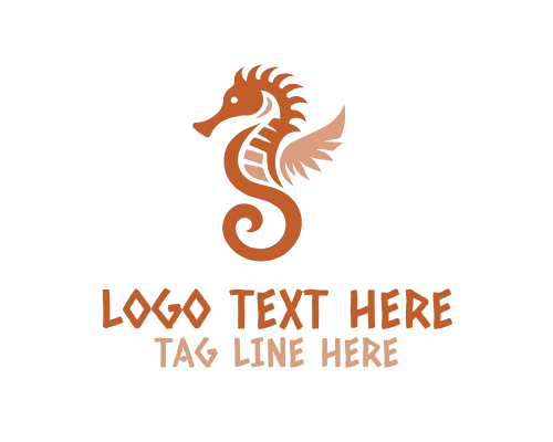Nautical Sea Horse Anchor Logo