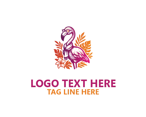 Nautical Vintage Flamingo Logo