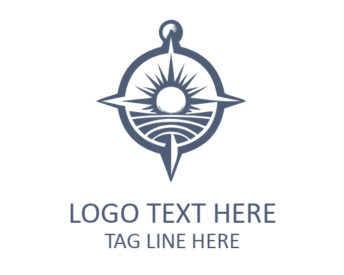 Navigation Compass Nautical Logo for Marine Branding