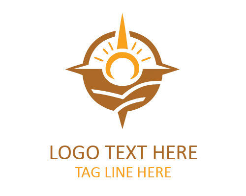 Navigation Compass Route Logo for Journey Branding