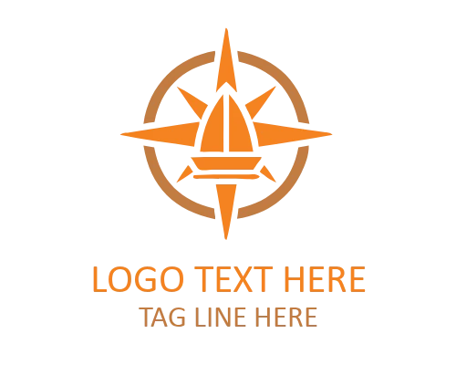Navigation Compass Silhouette Logo for Exploration Branding