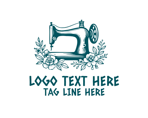 Needle and Thread Sewing Logo