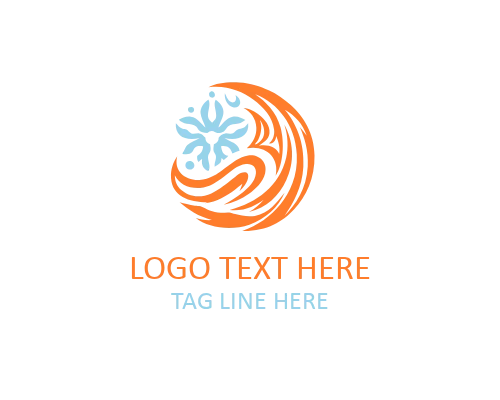 Negative Space Fire and Ice Logo for Smart Branding and Creative Identity