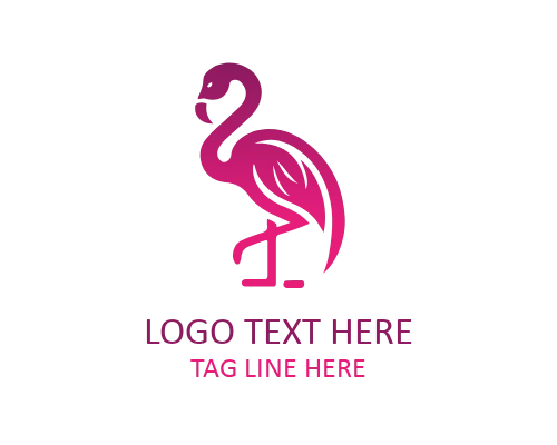 Negative Space Flamingo Logo